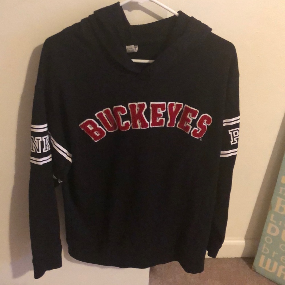 Ohio State Buckeyes PINK hooded sweatshirt.